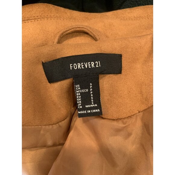 (B-202)  Women forever 21 sude Moto jacket size S Beige color - Picture 6 of 8